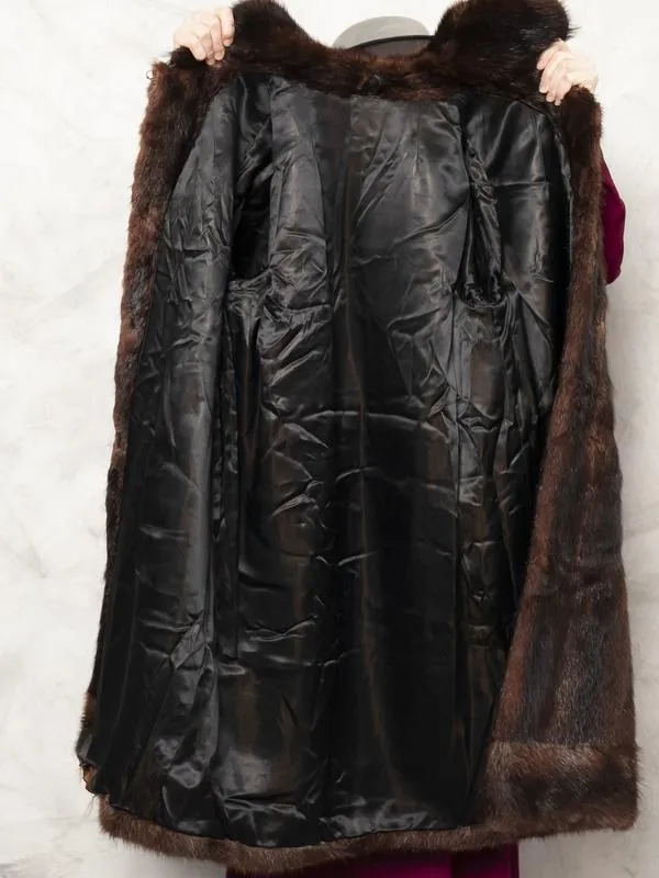 Vintage 60's Brown Women Fur Coat