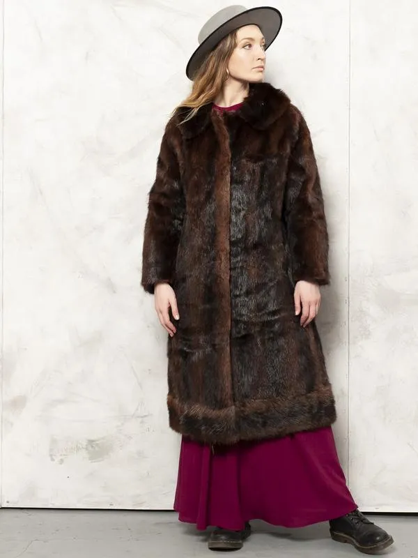 Vintage 60's Brown Women Fur Coat