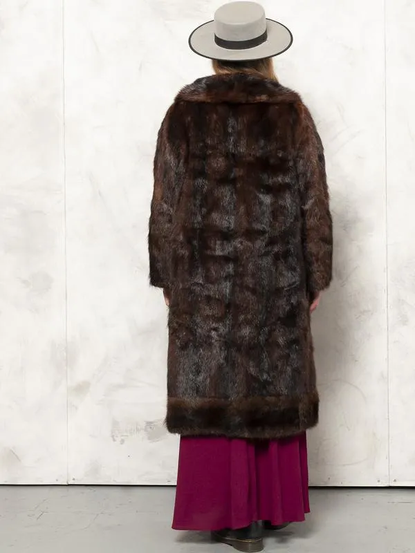 Vintage 60's Brown Women Fur Coat