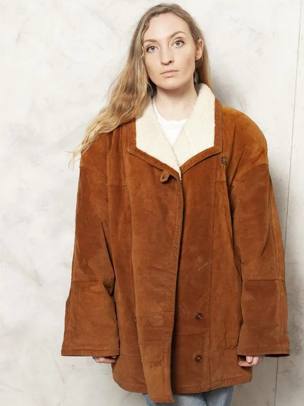 Vintage 70's Brown Women Sherpa Coat