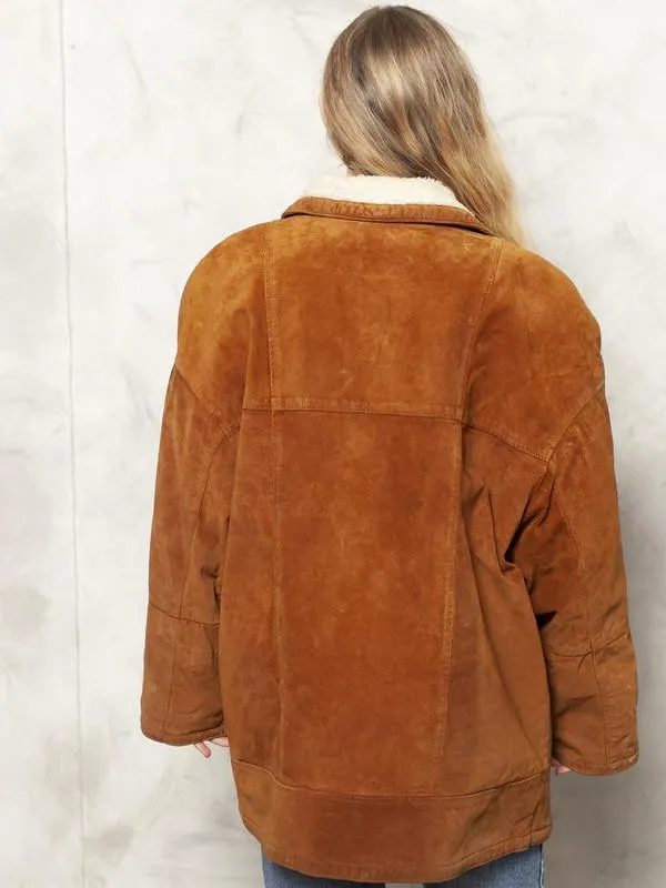 Vintage 70's Brown Women Sherpa Coat