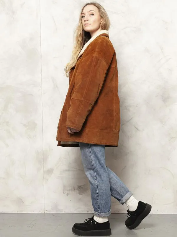 Vintage 70's Brown Women Sherpa Coat