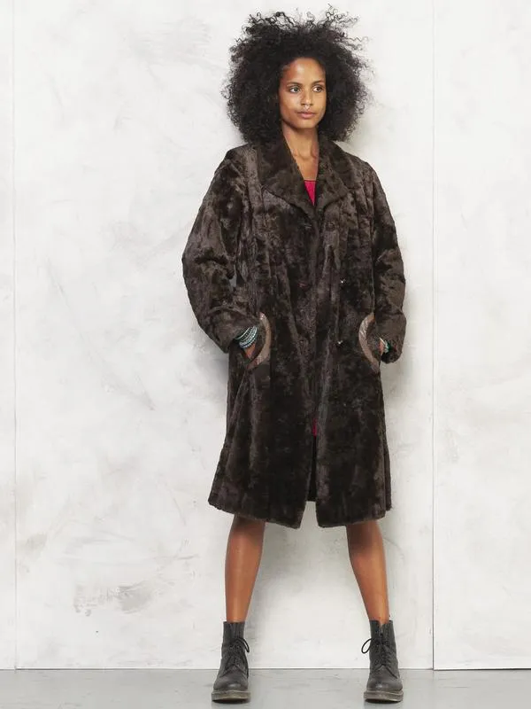 Vintage 70's Women Faux Fur Coat