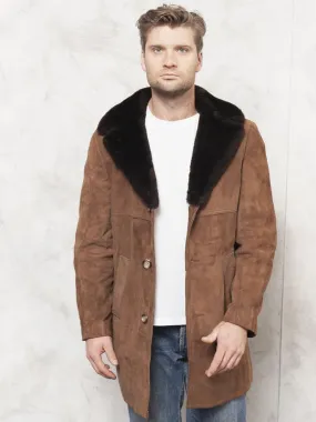 Vintage 80's Men Suede Sherpa Coat