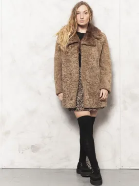 Vintage 80's Women Brown Fur Coat