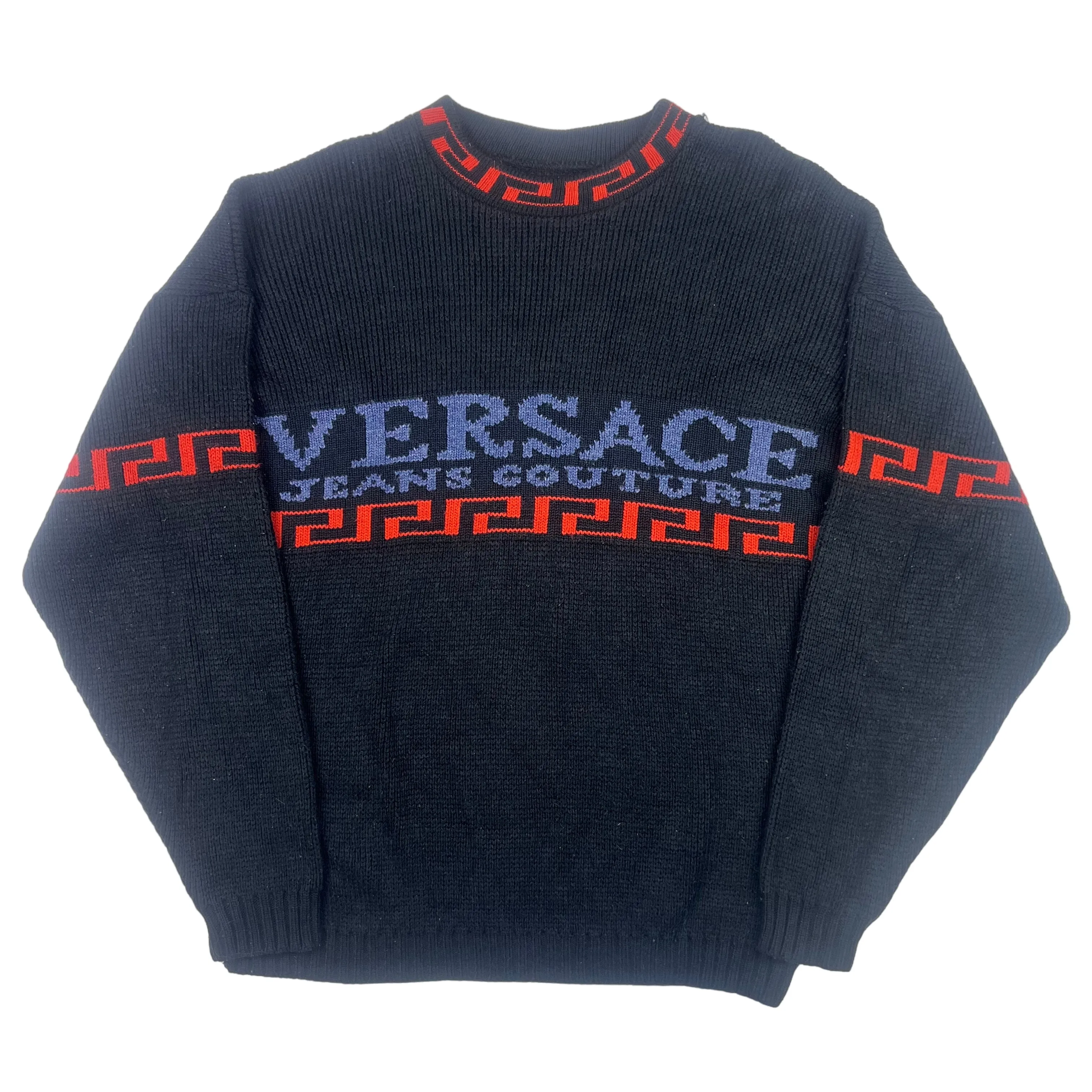 Vintage 90's Versace Jeans Couture Knitted Sweater Black