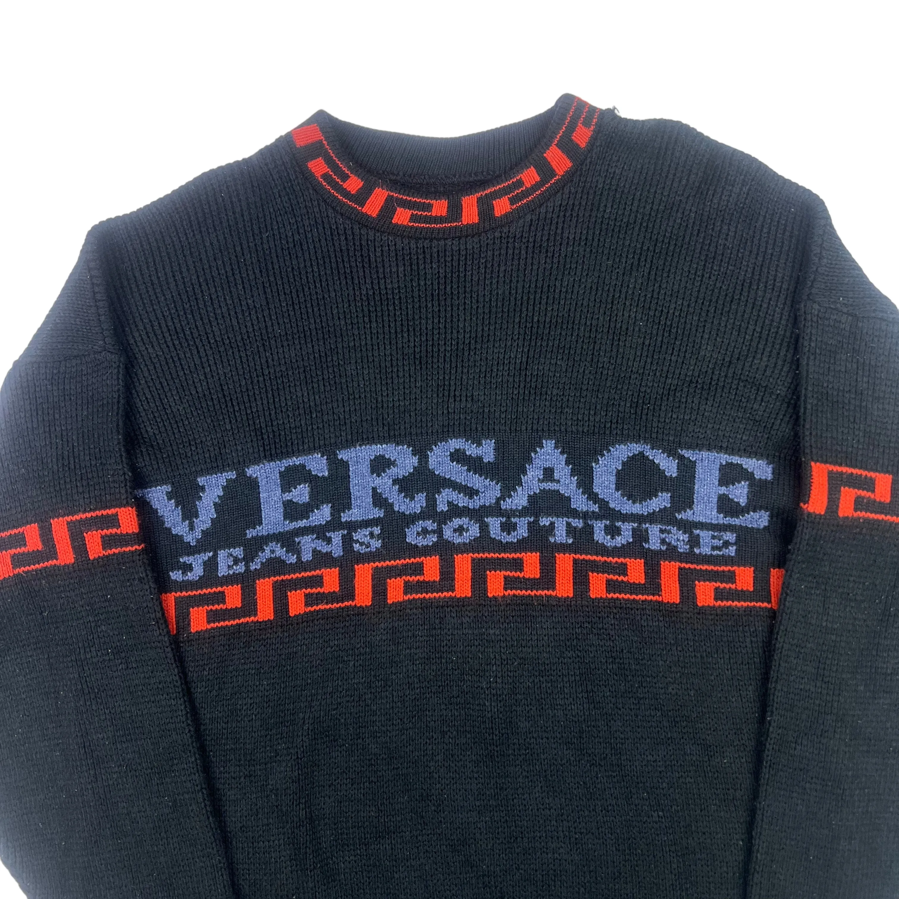 Vintage 90's Versace Jeans Couture Knitted Sweater Black