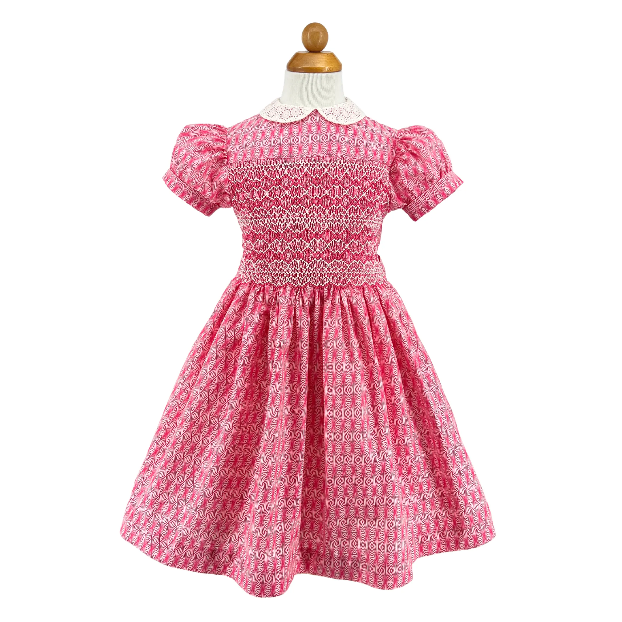 Vintage Smocked Pink Party Dress, Size 5 Years