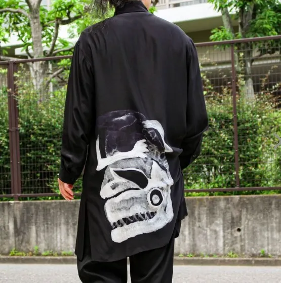 Yohji Yamamoto  |Unisex Silk Street Style Long Sleeves Oversized Designers