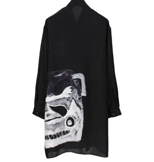 Yohji Yamamoto  |Unisex Silk Street Style Long Sleeves Oversized Designers