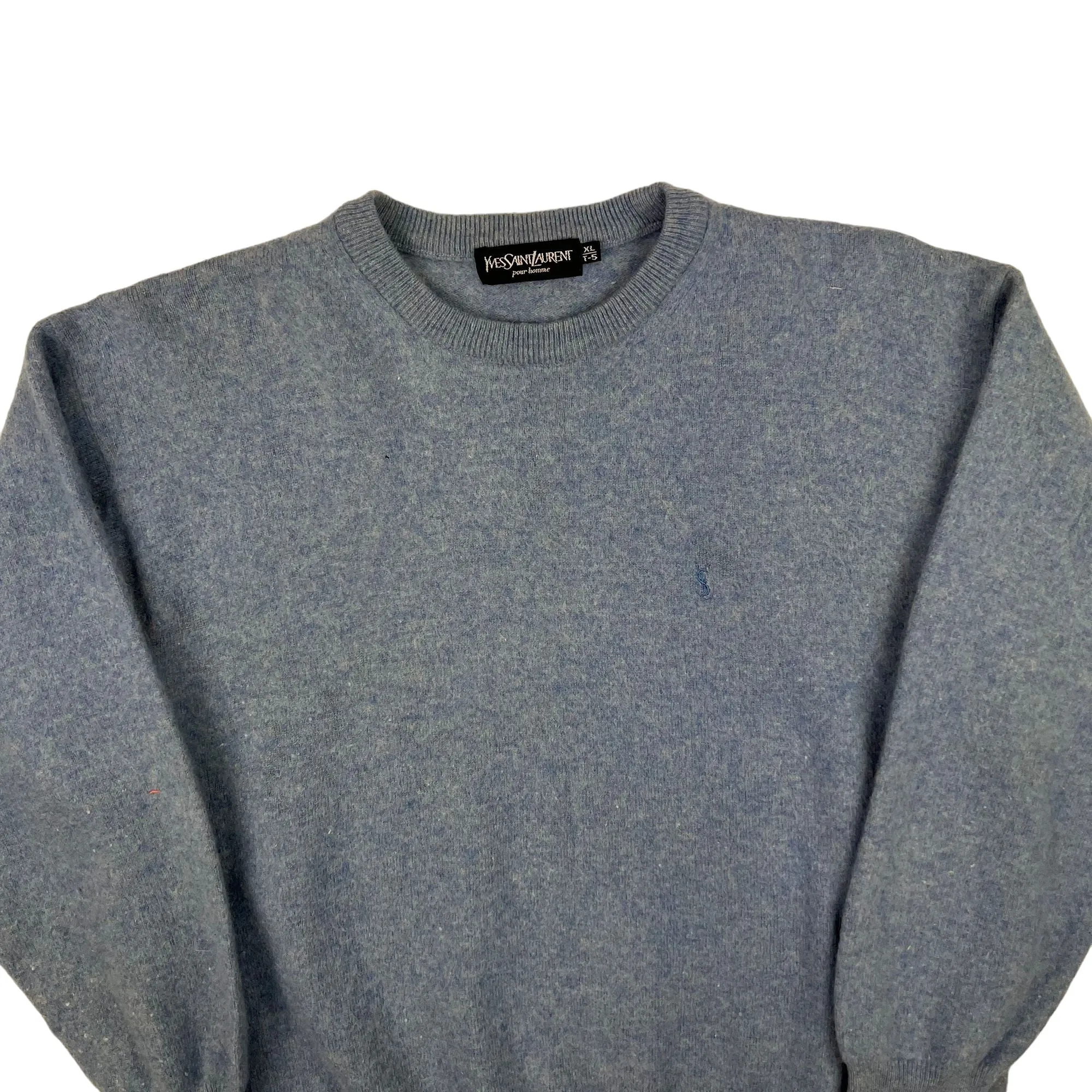 Yves Saint Laurent Knit Sweater Blue