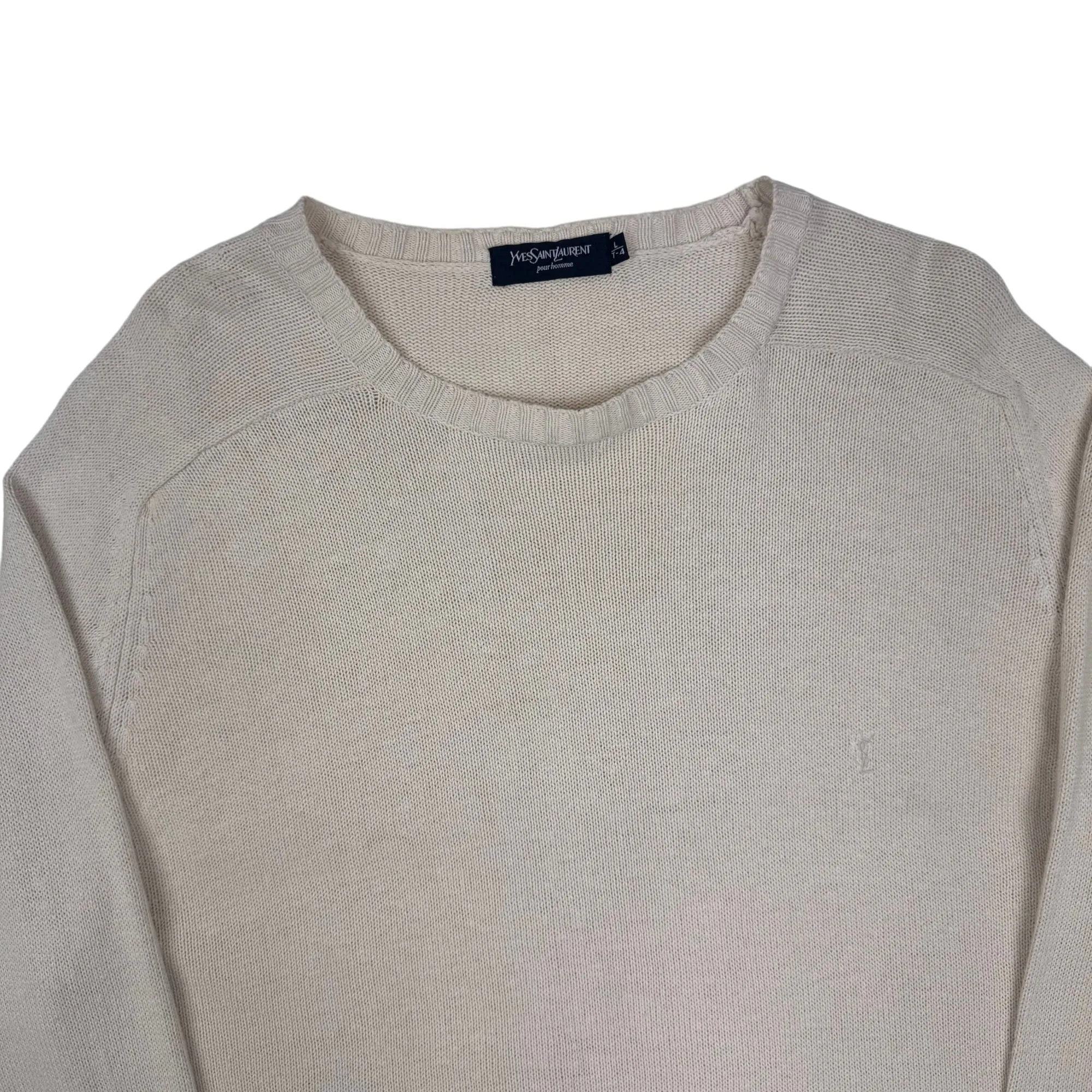 Yves Saint Laurent Knitted Sweater Beige