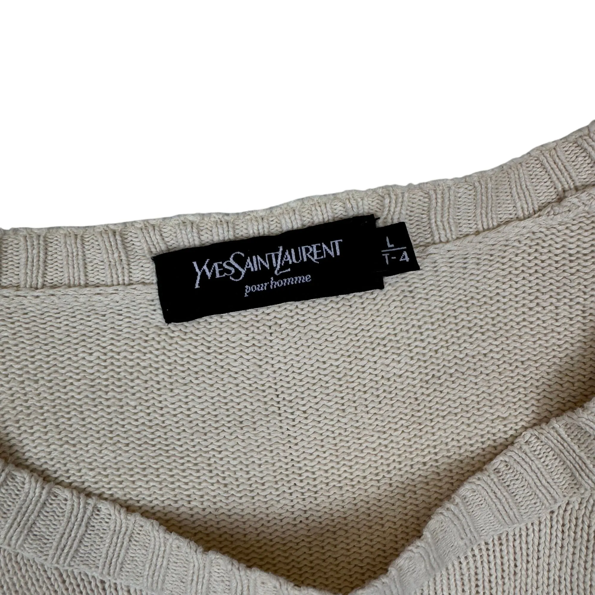 Yves Saint Laurent Knitted Sweater Beige