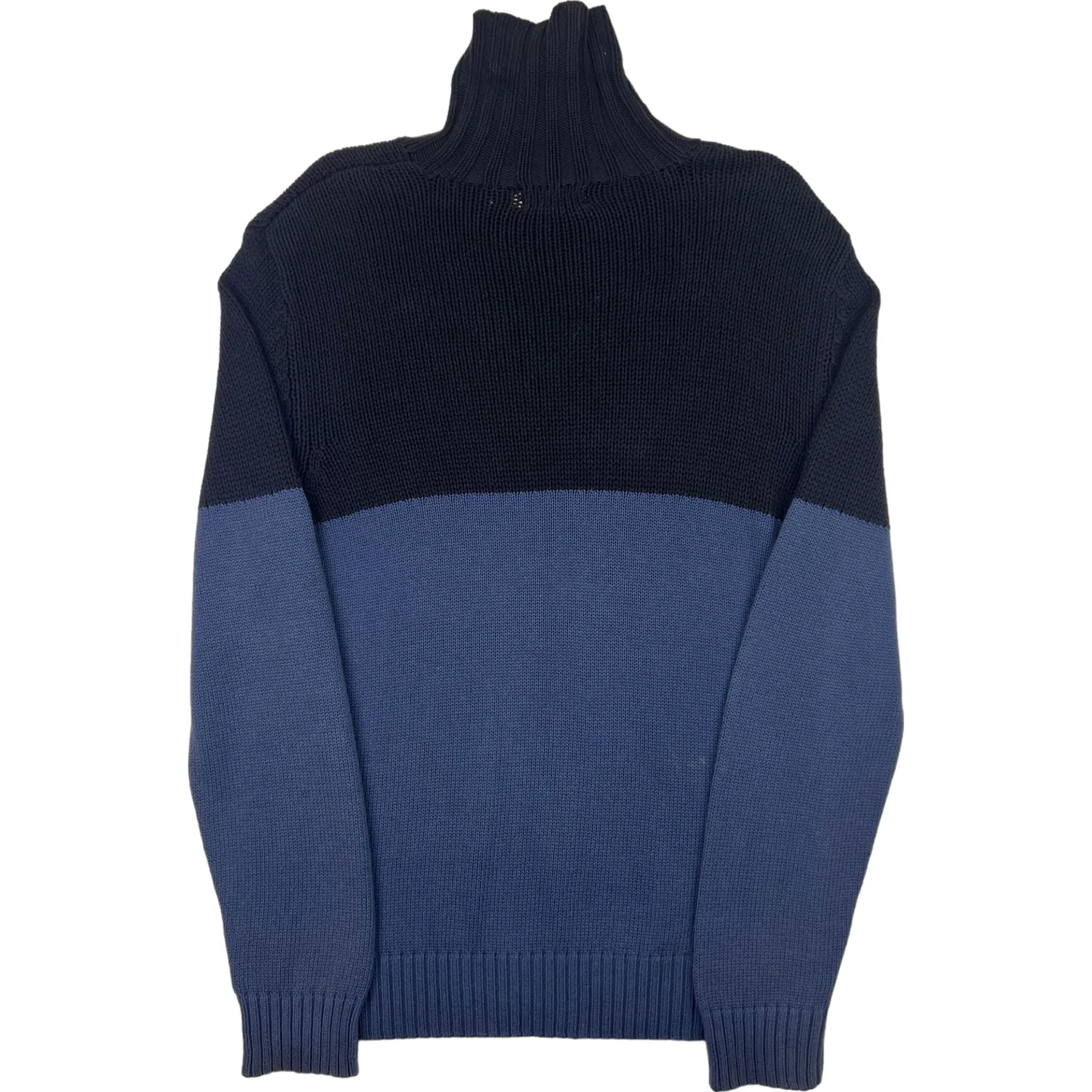 Yve's Saint Laurent Turtleneck Knit Sweater Blue Black