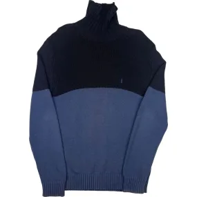 Yve's Saint Laurent Turtleneck Knit Sweater Blue Black