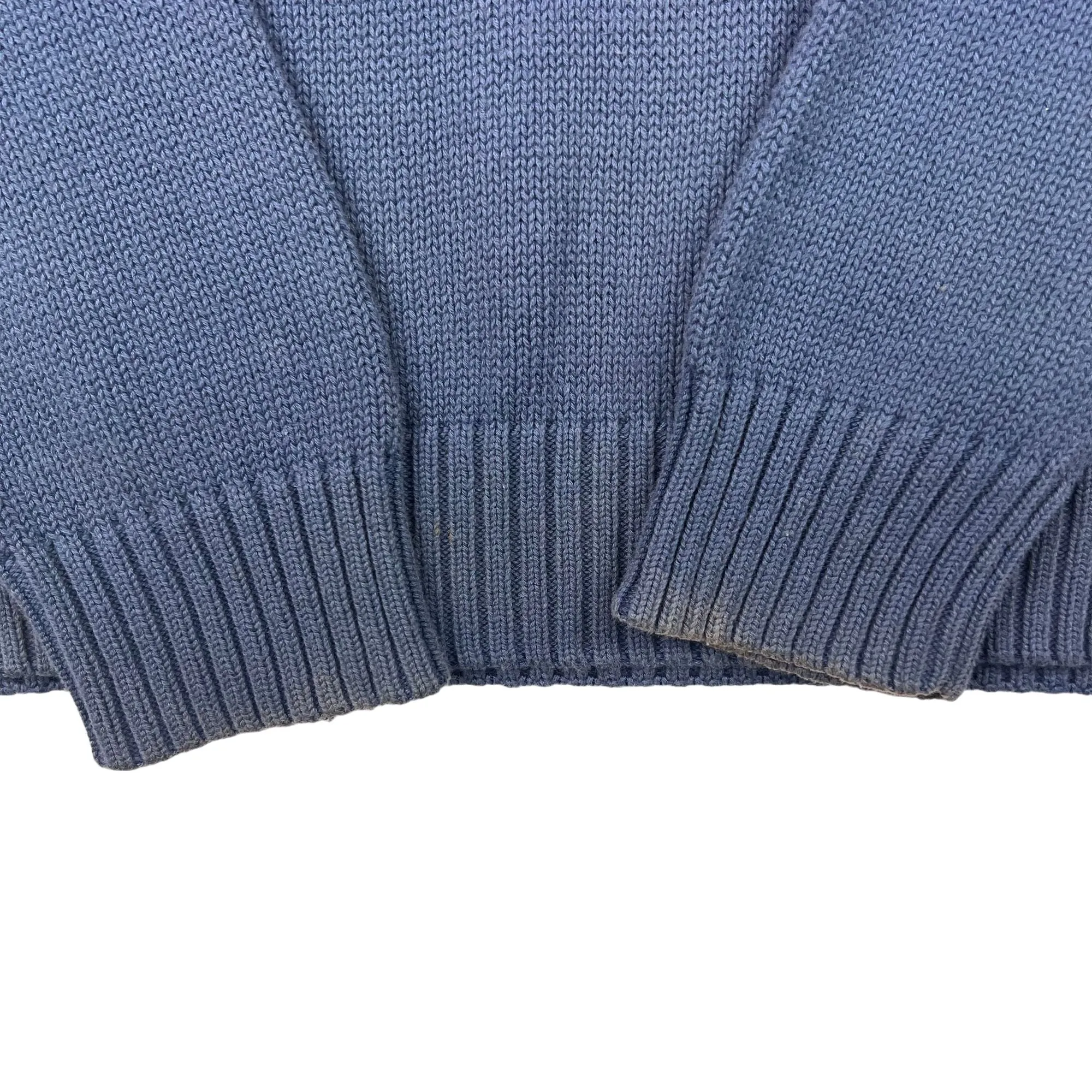 Yve's Saint Laurent Turtleneck Knit Sweater Blue Black