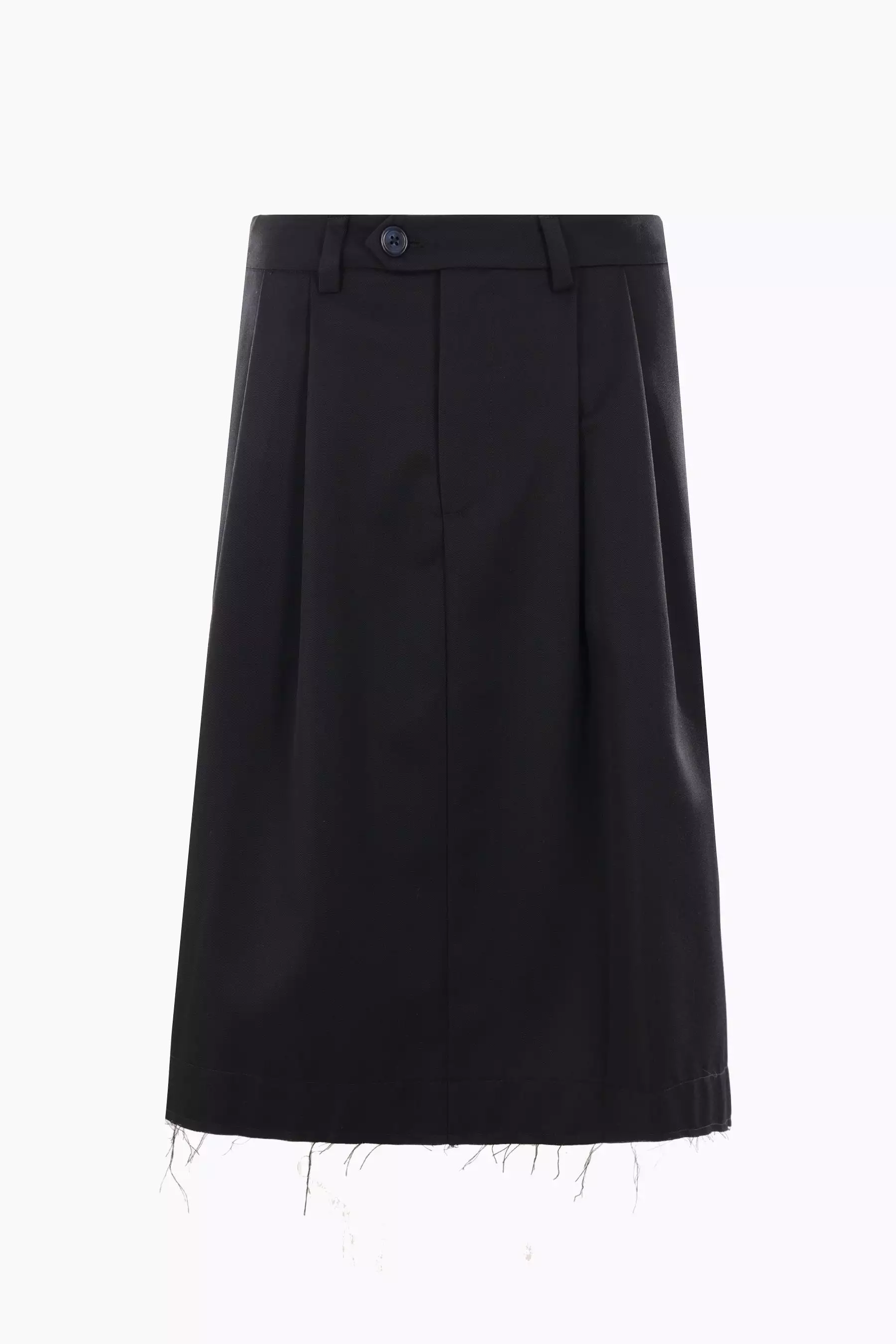 zipped twill skirt